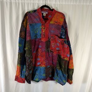 ShopOHolic Fashion Tunic Women's 4XL Red Long Sleeve Elephant Print Cotton